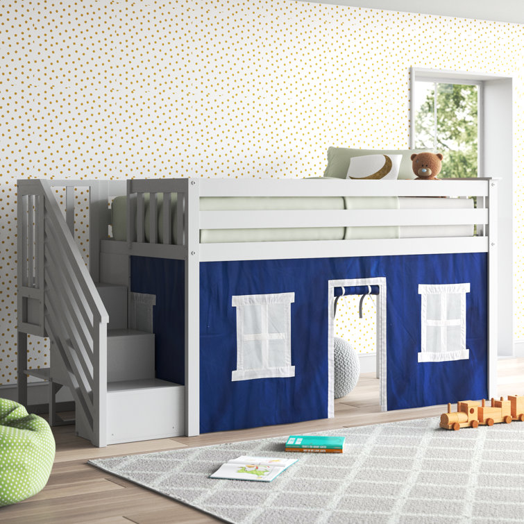 Isabelle & Max™ Glyndon Solid Wood Loft Bed with Shelves by Isabelle